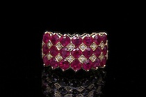 Appraisal: Ladies' Ruby Diamond Ring K yellow gold ring set with