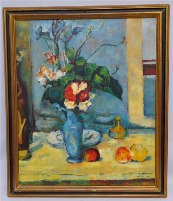 Appraisal: FRENCH OIL ON CANVAS HOMMAGE A CEZANNE Vintage French Oil