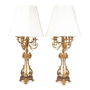 Appraisal: A Pair of Louis XVI Style Gilt Metal and Marble