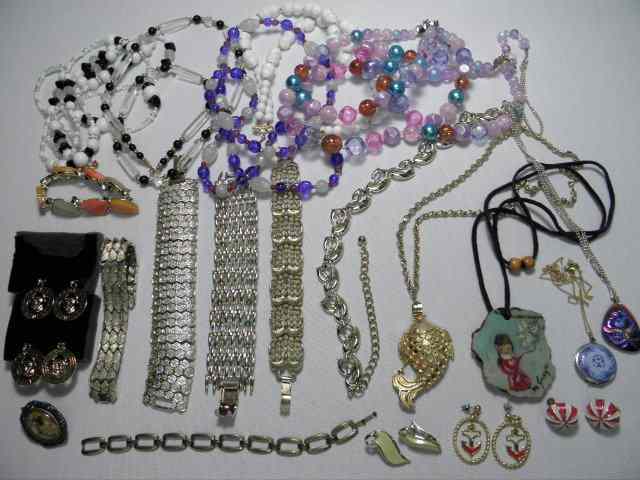 Appraisal: Tray lot of costume jewelry Many Coro bracelets as well