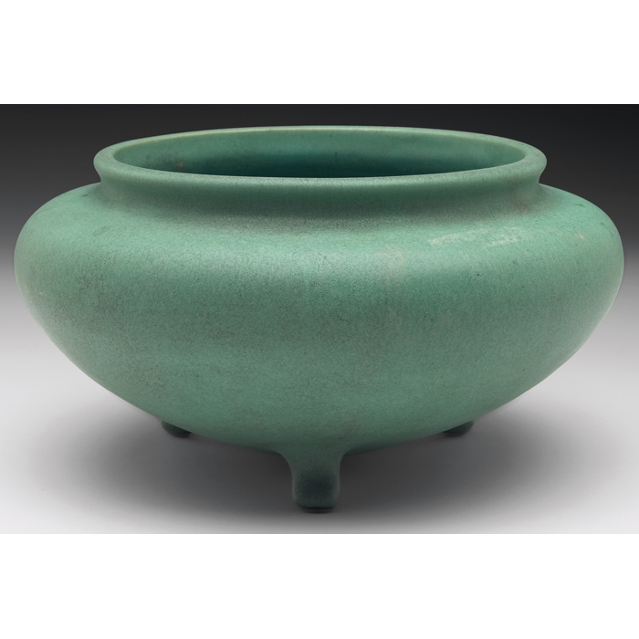 Appraisal: Teco bowl designed by F Albert shouldered and three-footed shape