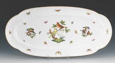 Appraisal: A Herend Rothschild Porcelain Serving Dish White porcelain fish serving