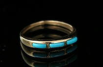 Appraisal: Ladies' Gold Turquoise Ring A k yellow gold ring set