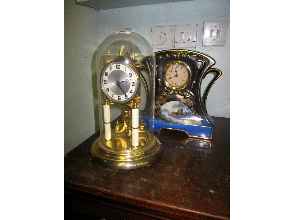 Appraisal: Lot comprising anniversary clock and a porcelain clock