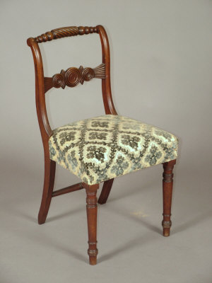 Appraisal: A late Victorian mahogany side chair with rope twist top