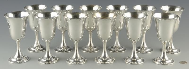 Appraisal: International Sterling Silver Goblets Set of International sterling silver goblets