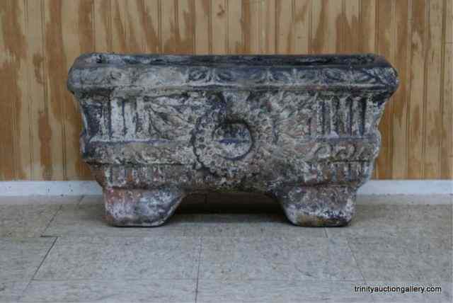 Appraisal: Large Outdoor Concrete Grecian Planter BoxIs a very nice old