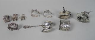 Appraisal: Victorian Napkin Rings Victorian Napkin Rings together with a tea