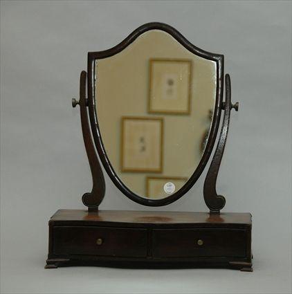 Appraisal: George III Mahogany Shield-Shaped Dressing Table Mirror