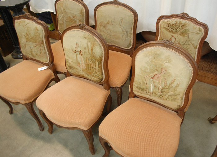 Appraisal: AN ASSEMBLED SET OF SIX LOUIS XV STYLE DINING CHAIRS