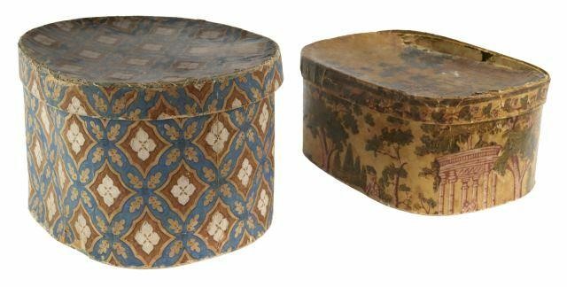 Appraisal: lot of American wallpaper bandboxes mid th c including J