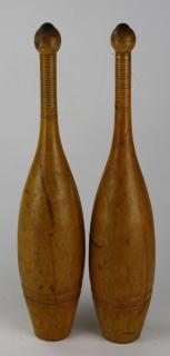 Appraisal: Pair Of Pound Indian Clubs Circa Measuring long and weighing