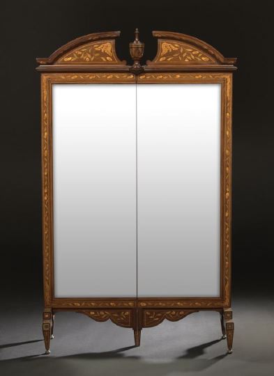 Appraisal: Good Dutch Inlaid Marquetry Two-Panel Mirror third quarter th century