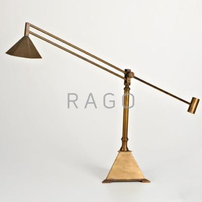 Appraisal: CONTEMPORARY Adjustable bronze desk lamp s Unmarked x x Condition