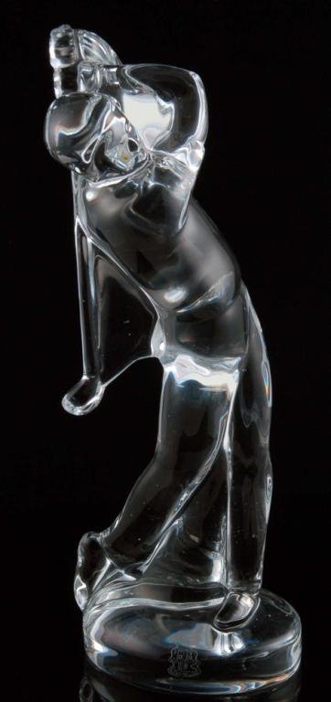 Appraisal: A Baccarat crystal golfer figurine Etched Baccarat France mark under