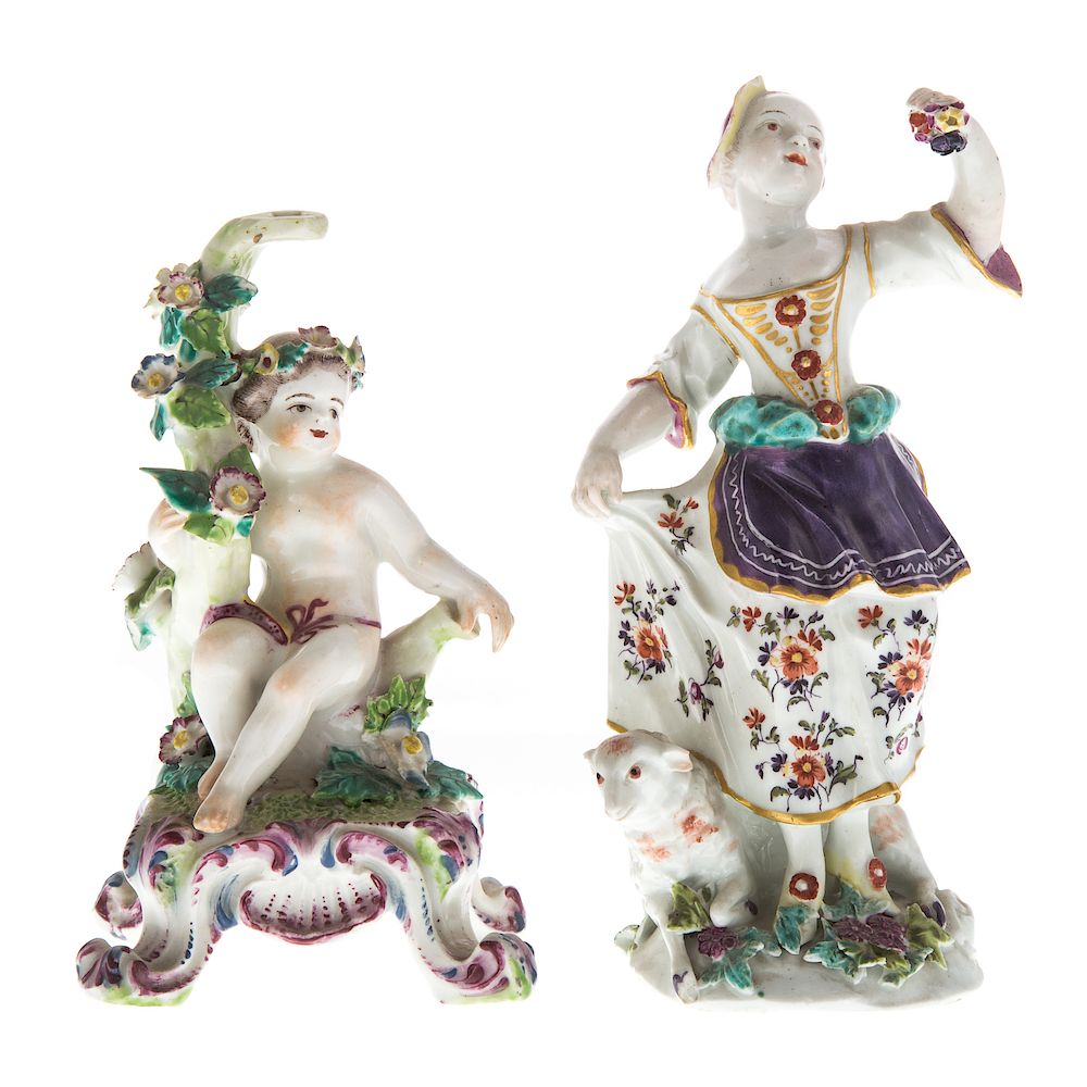 Appraisal: Two early Staffordshire figures second half- th century Derby figure