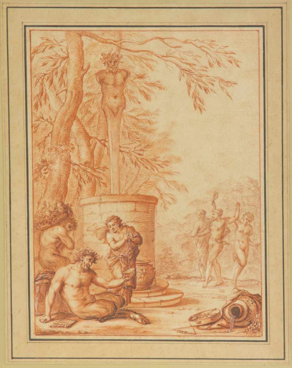 Appraisal: Sgn Murer Old Master's Red Chalk Drawing on Paper Allegorical