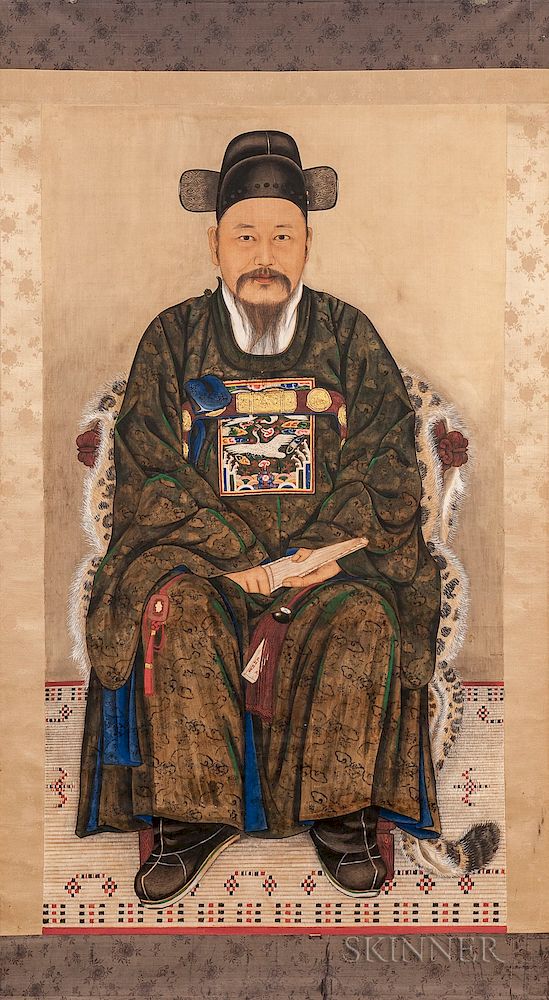 Appraisal: Hanging Scroll Portrait of a Young Official Hanging Scroll Portrait