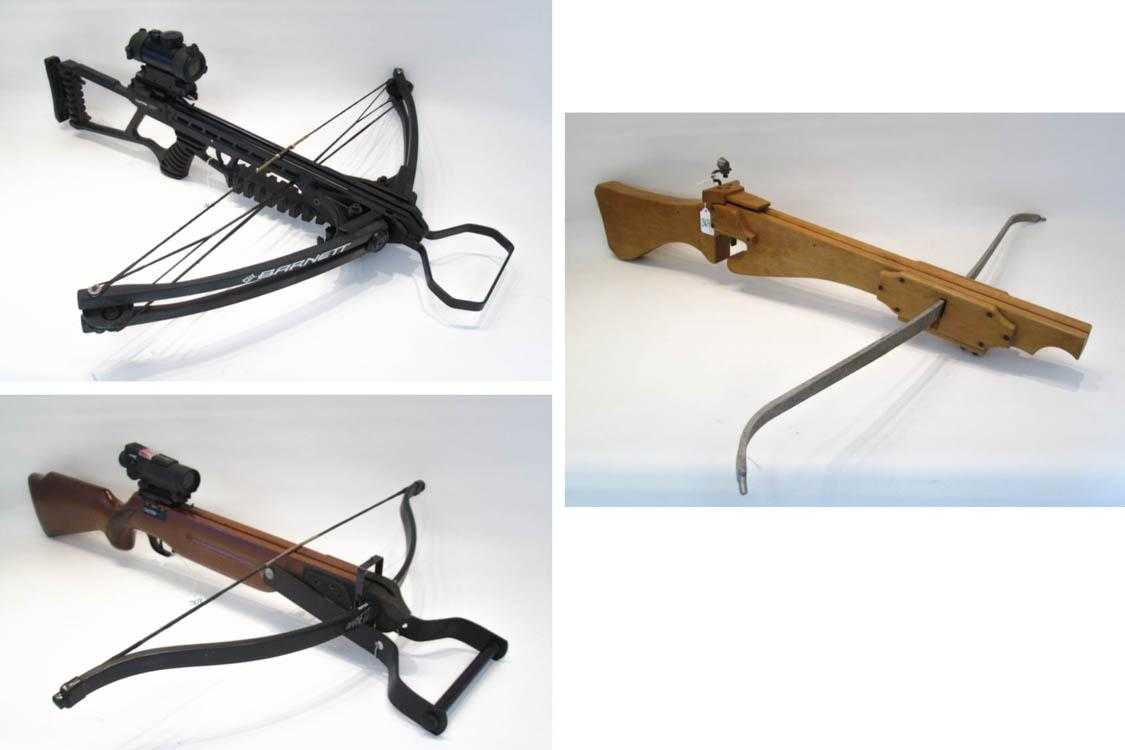 Appraisal: THREE CROSSBOWS Barnett RC- with black synthetic stock and TruGlo