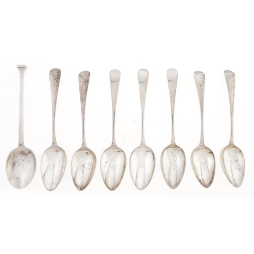 Appraisal: A set of seven George III silver teaspoons Old English