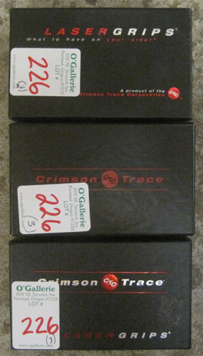 Appraisal: THREE CRIMSON TRACE LASER GRIPS model LG- fits Springfield XD