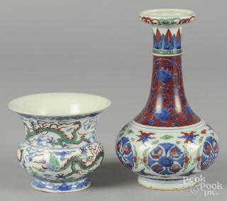 Appraisal: Two Chinese porcelain vases '' h and '' h