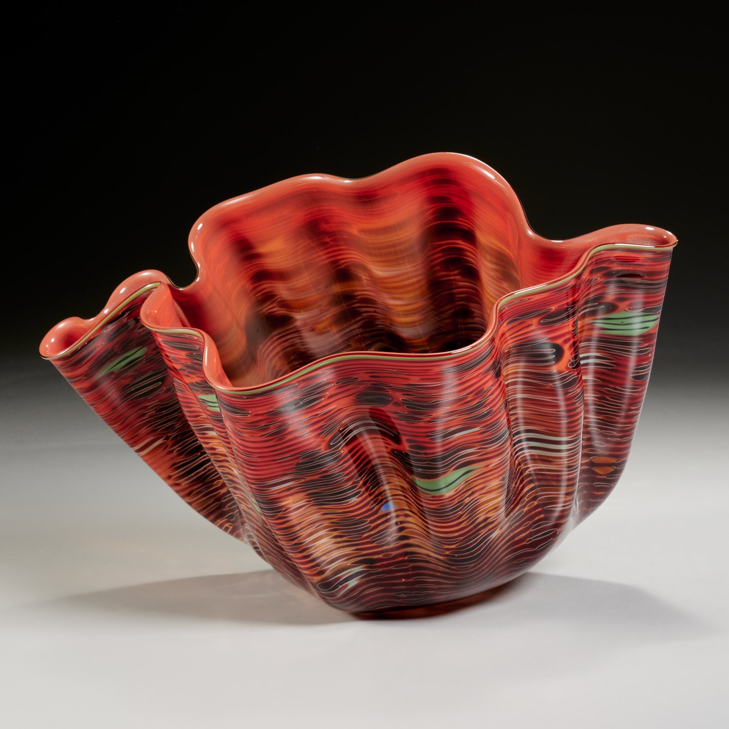 Appraisal: DALE CHIHULY MACCHIA GLASS VASE American free-blown in red and