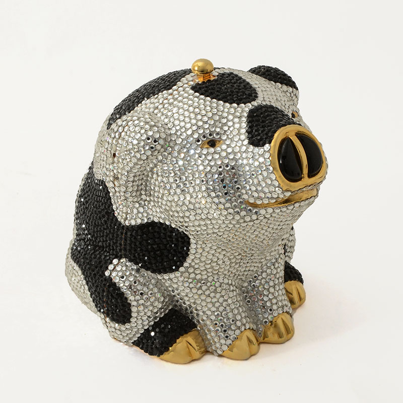 Appraisal: JUDITH LEIBER PIEBALD PIG MINAUDIERE EVENING BAG So very cute