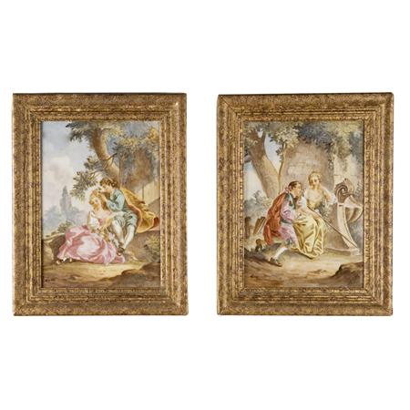 Appraisal: Pair of Framed Continental Porcelain Plaques Estimate -