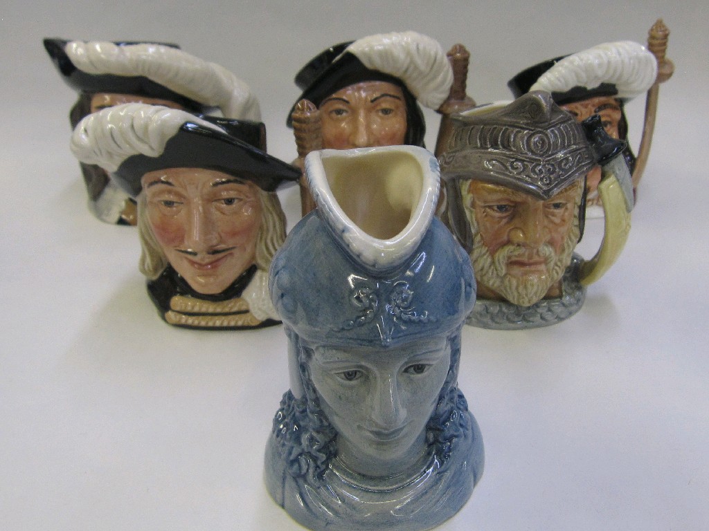 Appraisal: Six Royal Doulton character jugs including D'Artagnan Athos Aramis Porthos