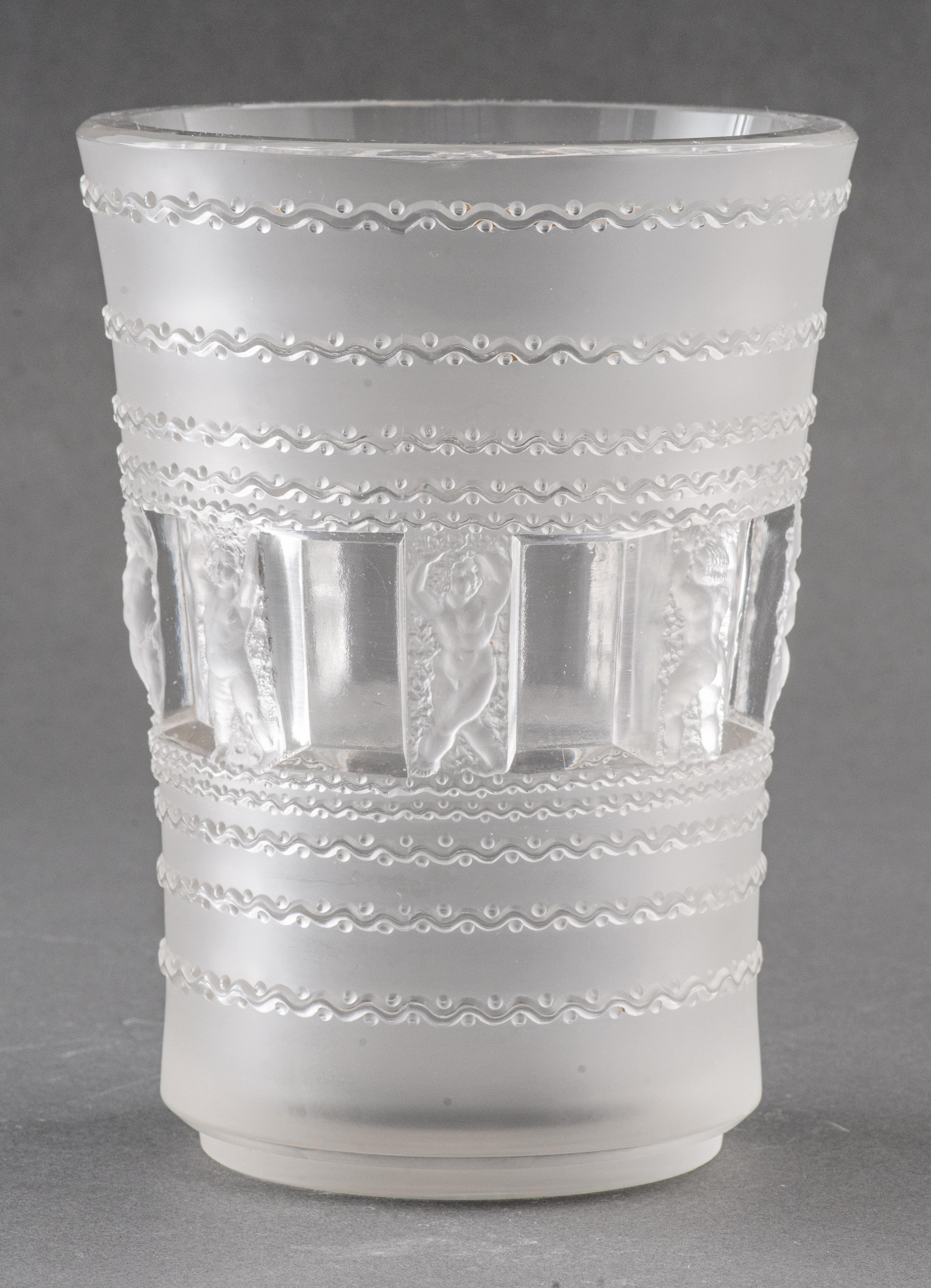 Appraisal: LALIQUE FRENCH FROSTED GLASS VASE Lalique frosted glass vase decorated