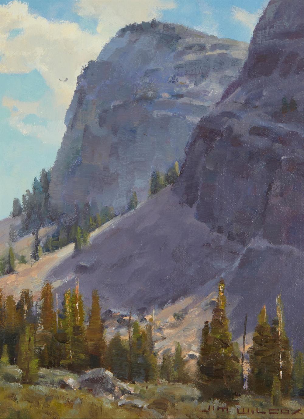 Appraisal: Jim Wilcox b Soaring the Hill Cliffs Study Oil on