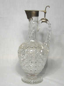 Appraisal: Russian Interest A Russian silver mounted cut glass claret jug