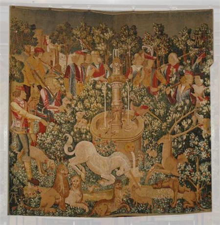 Appraisal: Block Printed Tapestry Estimate nbsp nbsp nbsp - nbsp