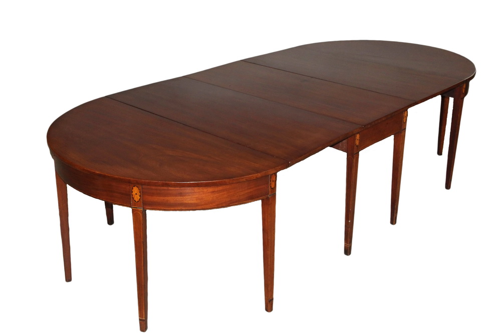 Appraisal: THREE-PART DINING TABLE - American Hepplewhite Period Mahogany Table consiting