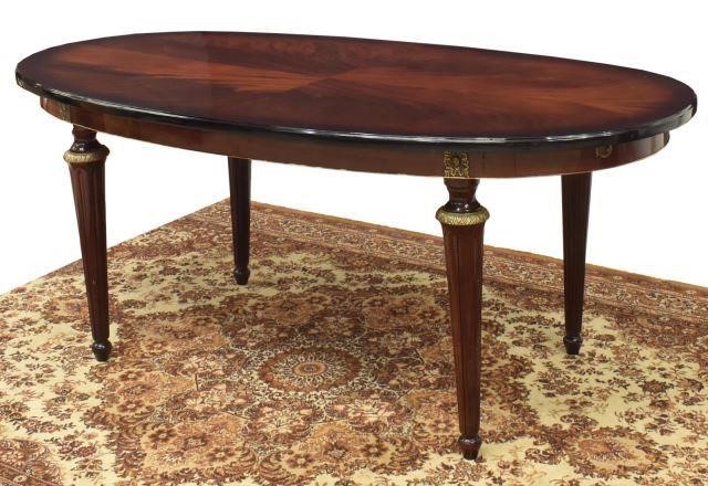 Appraisal: French Louis XVI style mahogany extension table th c having