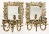 Appraisal: PAIR OF BRASS SCONCES - Pair Victorian Solid Cast Brass