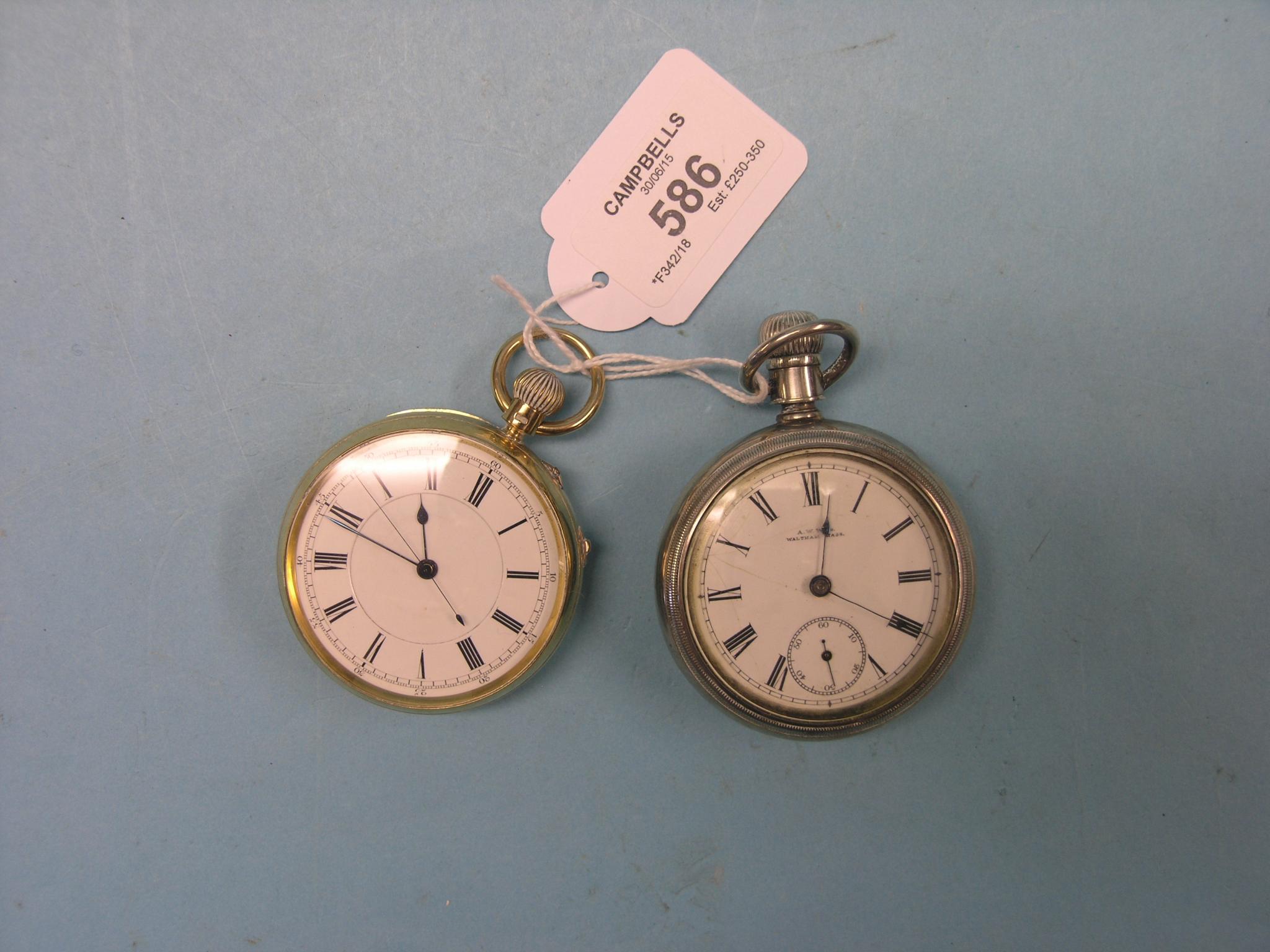 Appraisal: A late Victorian ct gold open-face pocket watch three-quarter plate