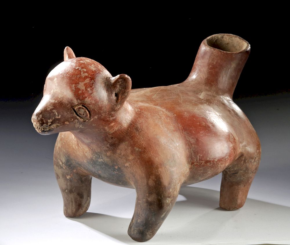 Appraisal: Colima Redware Puppy Effigy Vessel Pre-Columbian West Mexico Colima Protoclassic