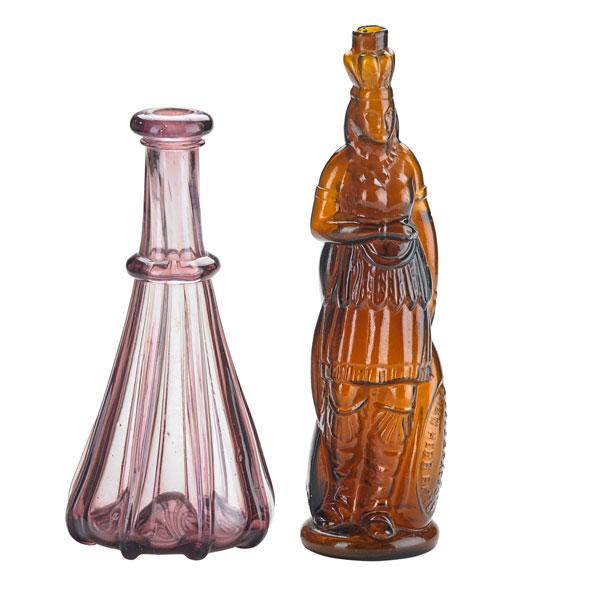 Appraisal: INDIAN HERB BITTERS BOTTLE Indian Queen in amber glass together