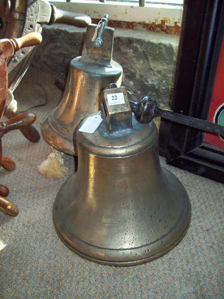 Appraisal: TWO ANTIQUE SHIP BELLS