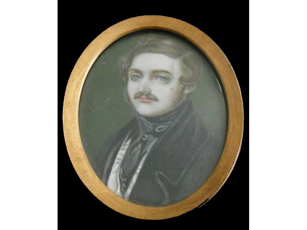 Appraisal: Miniature School - oval portrait of a gentleman with moustache