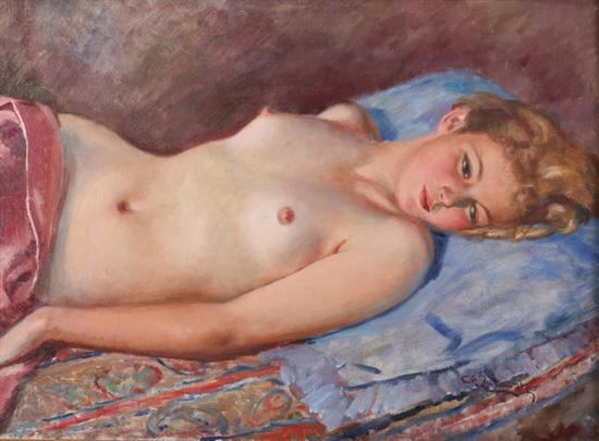 Appraisal: STANISLAW ZURAWSKI Polish - RECLINING NUDE signed lower right Oil