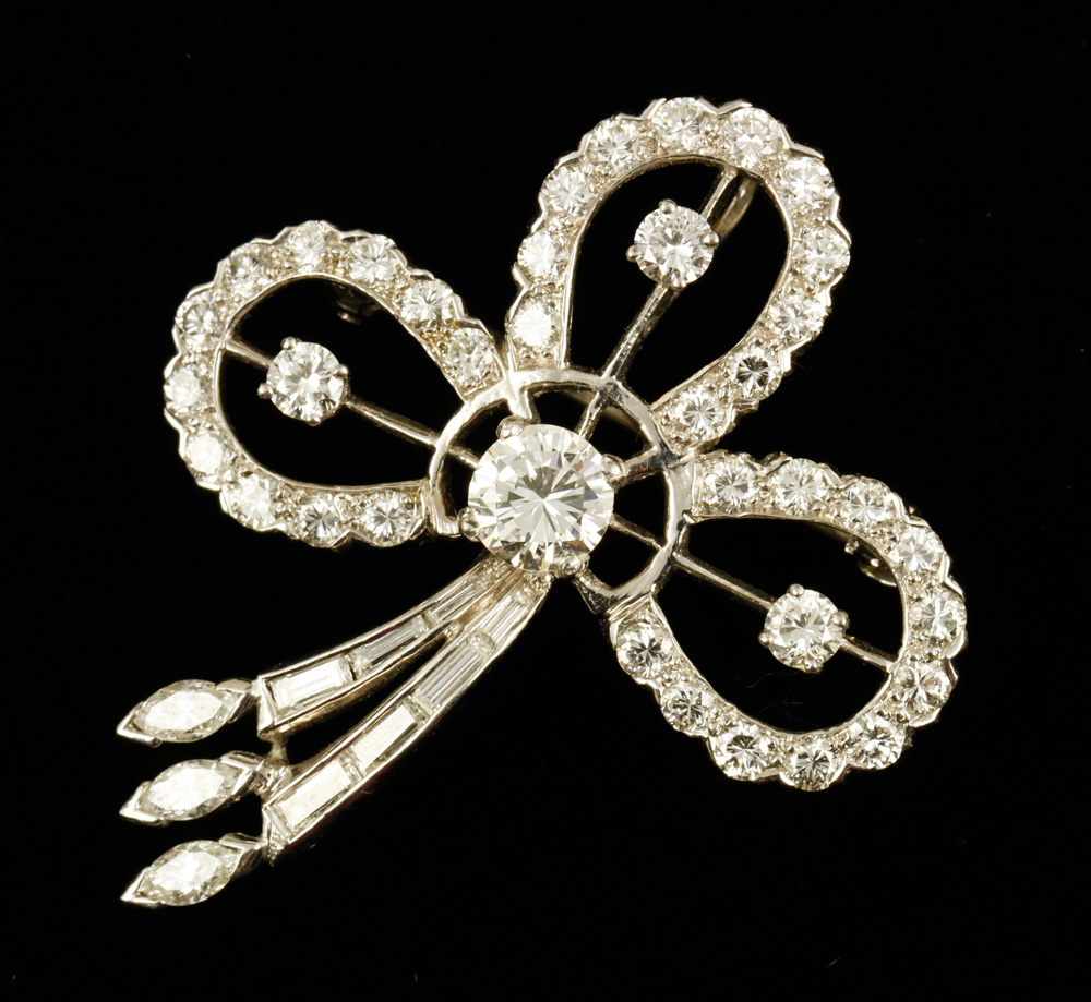 Appraisal: - K Diamond Brooch Pendent K white gold and diamond