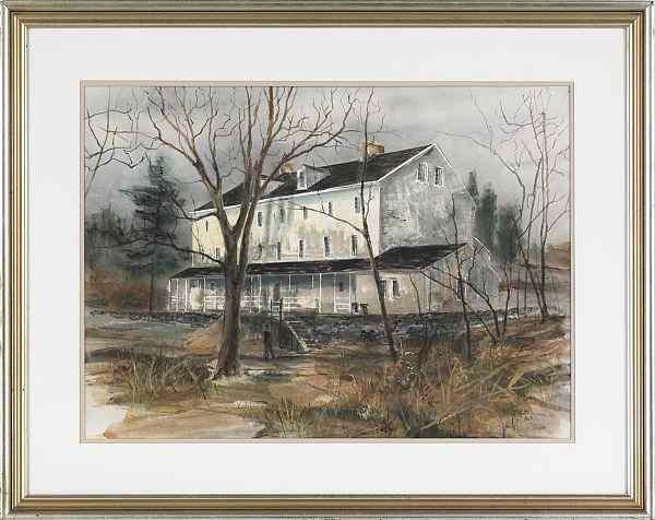 Appraisal: Grace McFarren American th c watercolor of Walker's Mill x