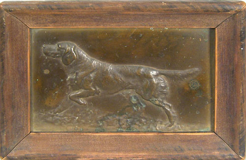 Appraisal: Relief bronze plaque of a setter x