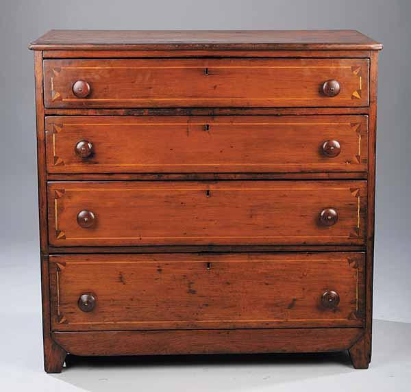 Appraisal: An American Federal Inlaid Cherrywood Chest of Drawers late th