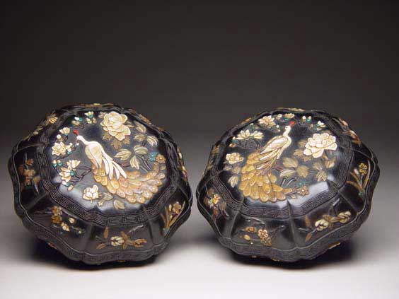 Appraisal: PAIR APPLIQU D ZITAN BOXES Pair Chinese zitan wood boxes