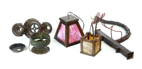 Appraisal: GROUP OF LAMP PARTS American th century Most are Arts