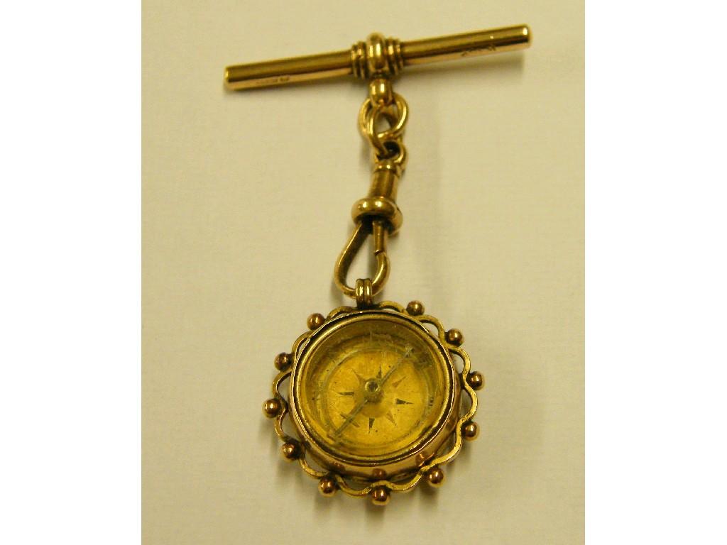 Appraisal: ct compass stone set fob pendant on a hallmarked T